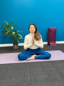 woman in prayer Yoga Pose